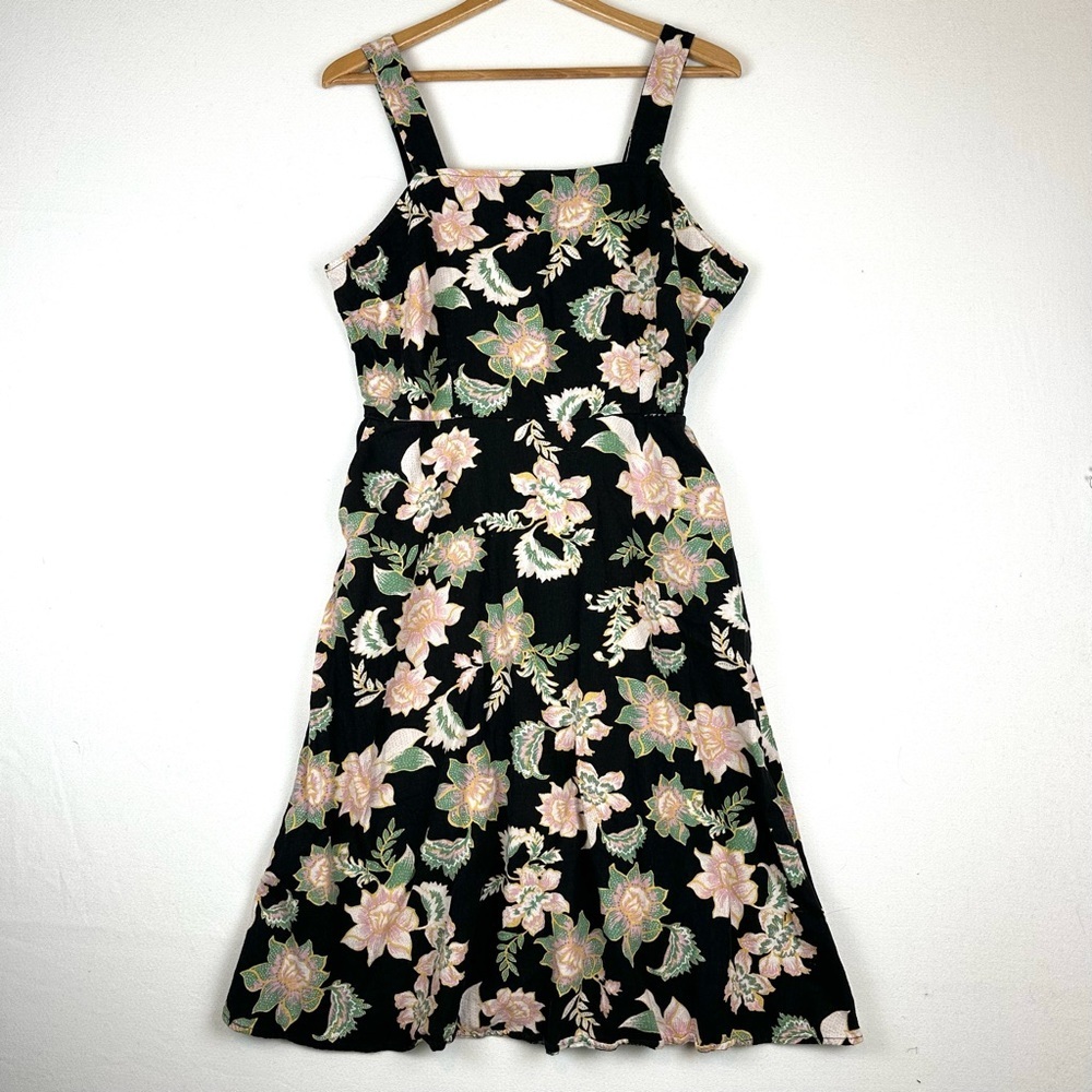 Who What Wear Floral Linen Blend Dress